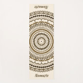 Brown Earth Tones Mehndi Henna Mandala Yogamatte (Vorderseite)