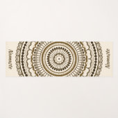 Brown Earth Tones Mehndi Henna Mandala Yogamatte (Vorderseite (Horizontal))