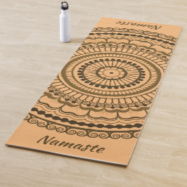 Brown Earth Tones Mehndi Henna Mandala Yogamatte