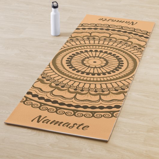 Brown Earth Tones Mehndi Henna Mandala Yogamatte (Beispiel)