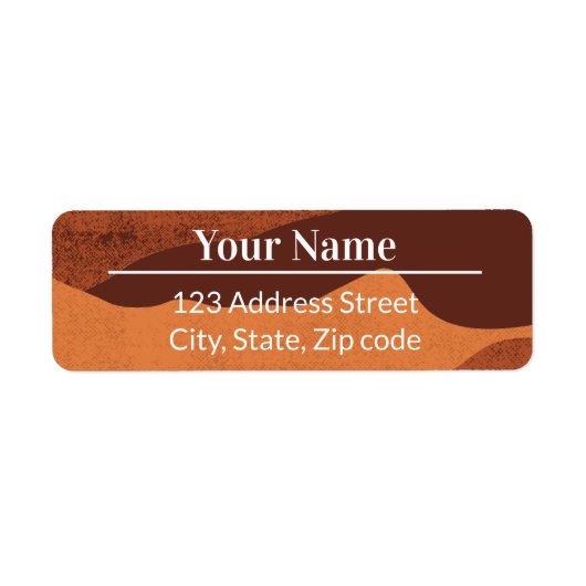 Brown Earthy Boho Abstract Name Mailing Address (Vorne)