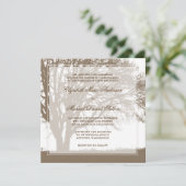 Brown-Eichen-Baum-Hochzeit im Herbst Einladung (Stehend Vorderseite)