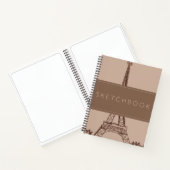 Brown Eiffel Tower Paris Sketchbook Notizblock (Innenseite)