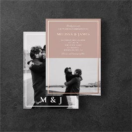 Brown Elegant Calligraphy Foto Wedding Folieneinladung