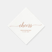 Brown Elegant Stylish Lettering Cheers Event Serviette (Ecke)