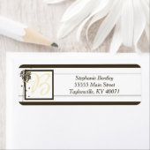 Brown Elegant Tree Wedding Return Address Label (Insitu)