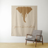 Brown Elephant Head Rustic Safari Chic Dschungel Wandteppich (Beispiel)