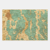 Brown Emerald Gold Christmas Tree Sparkle Geschenkpapier Set (Vorderseite 2)