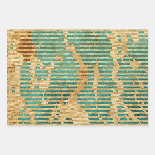 Brown Emerald Gold Christmas Tree Sparkle Geschenkpapier Set (Vorderseite 2)