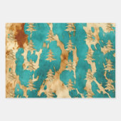 Brown Emerald Gold Christmas Tree Sparkle Geschenkpapier Set (Vorderseite)