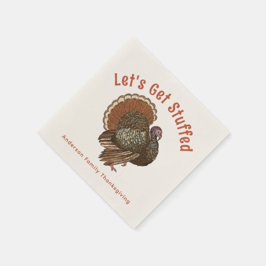 Brown Erntedank Turkey Lasst uns ersticken Serviette (Ecke)