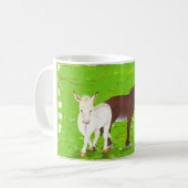 Brown-Esel und weiße Esel-Tasse Kaffeetasse (Vorderseite Links)