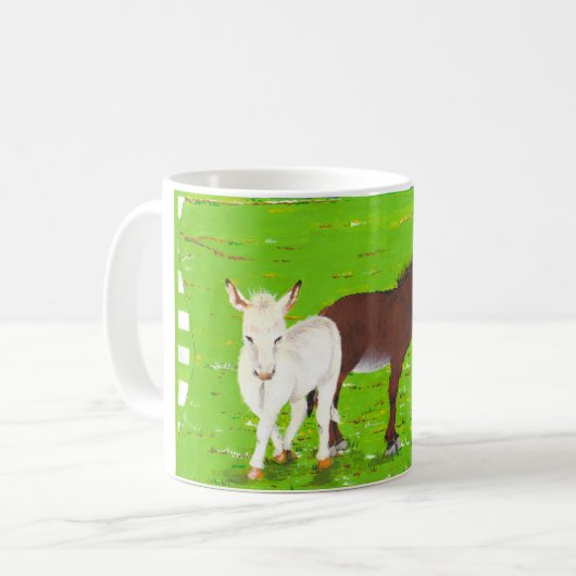 Brown-Esel und weiße Esel-Tasse Kaffeetasse (Vorderseite Links)