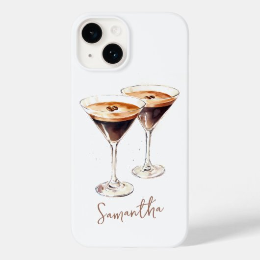 Brown Espresso Martini Coffee Cocktail Individuell Case-Mate iPhone Hülle (Rückseite)