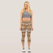Brown Ethnic Aztec Capri Leggings (Vorderseite)
