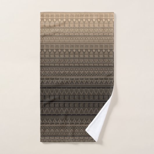 Brown Ethnic Badhandtuch Set (Handtuch)