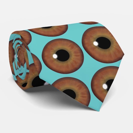 Brown Eye Iris Cool Eyeball Custom Neck Tie Krawatte (Gerollt)