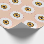 Brown Eyeball Pattern Halloween Bloodshot Eyeball Geschenkpapier (Ecke)