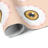 Brown Eyeball Pattern Halloween Bloodshot Eyeball Geschenkpapier (Rolleneckpunkt)