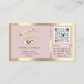 Brown Eyelash Microblade Qr Code nach Pflegeblush Visitenkarte (Vorderseite)