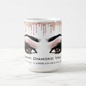 Brown Eyelashes Rose Funkelnd Glitzer Tropfen Kaffeetasse (Mittel)