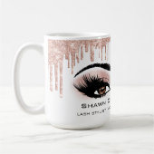 Brown Eyelashes Rose Funkelnd Glitzer Tropfen Kaffeetasse (Links)