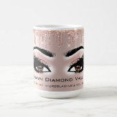 Brown Eyes Lashes Rose Glitzer Tropfen Makeup Brid Kaffeetasse (Mittel)