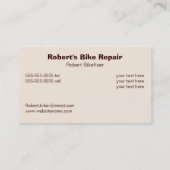 Brown-Fahrrad Visitenkarte (Rückseite)