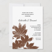 Brown Fall Leaf Briefmarke Post Wedding Brunch Einladung (Vorderseite)