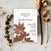 Brown Fall Leaf Briefmarke Post Wedding Brunch Einladung