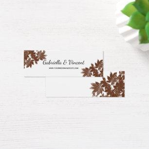Brown Fall Leaf Briefmarke Wedding Website Card