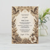 Brown Fall Wood Paperie Gerecycelt Papier Hochzeit Einladung (Stehend Vorderseite)