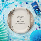 Brown Fall Wood Paperie Gerecycelt Papier Hochzeit Pappteller (Party)