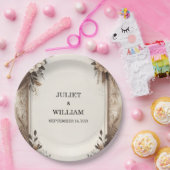 Brown Fall Wood Paperie Gerecycelt Papier Hochzeit Pappteller (Party)