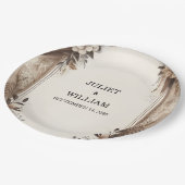 Brown Fall Wood Paperie Gerecycelt Papier Hochzeit Pappteller (Schrägansicht)