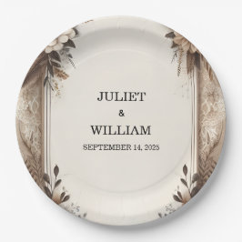 Brown Fall Wood Paperie Gerecycelt Papier Hochzeit Pappteller