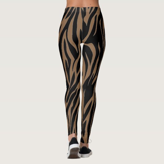 Brown-Farbzebra-Entwurf Leggings (Rückseite)
