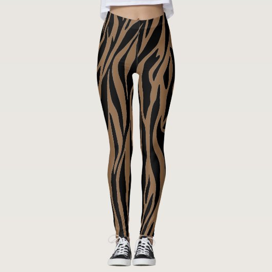 Brown-Farbzebra-Entwurf Leggings (Vorderseite)
