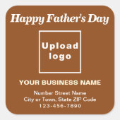 Brown Father's Day Business Square Sticker (Vorderseite)