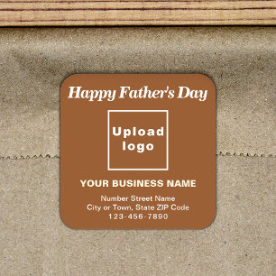 Brown Father's Day Business Square Sticker