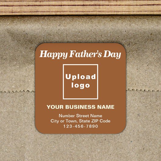 Brown Father's Day Business Square Sticker