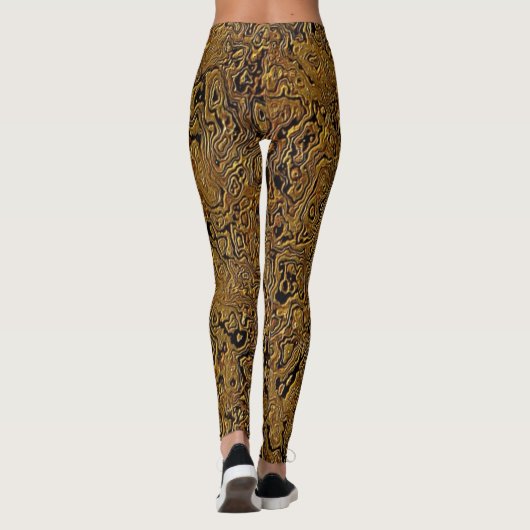 " Brown Faux Leather" Leggings (Rückseite)