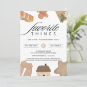 Brown Favorite Threads tauschen Geschenke Weihnach Einladung (Stehend Vorderseite)