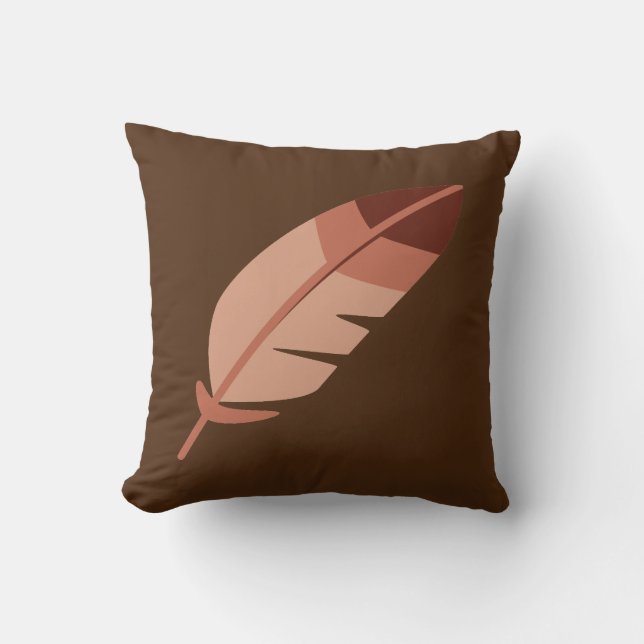 Brown Feather Throw Kissen (Vorderseite)