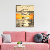 Brown Feathers Abstrakt Stretched Canvas Print Leinwanddruck (Insitu (Wohnzimmer))