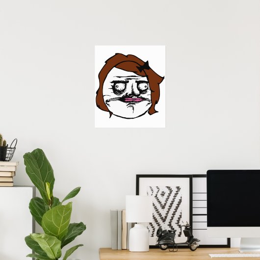 Brown Female Me Gusta Comic Rage Face Meme Poster (Heimbüro)