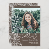 Brown Ferns Vintag Foto Abschluss Ankündigung (Vorne/Hinten)