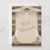 Brown Fiesta Taufkreuz und erster Geburtstag Einladung (Rückseite)