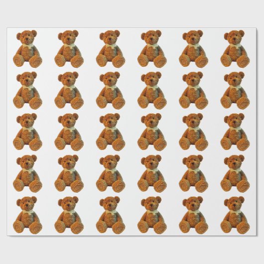 Brown-Flechtweiden-Teddybär Geschenkpapier (Flach)