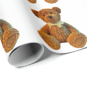 Brown-Flechtweiden-Teddybär Geschenkpapier (Rolleneckpunkt)